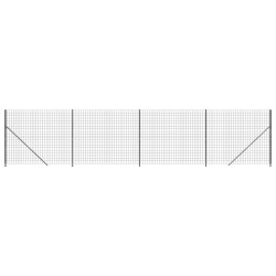 vidaXL Maschendrahtzaun mit Bodenflansch Anthrazit 1,6x10 m