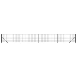 vidaXL Maschendrahtzaun mit Bodenflansch Anthrazit 1x10 m