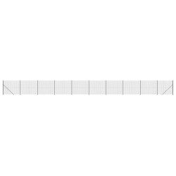 vidaXL Maschendrahtzaun mit Bodenflansch Anthrazit 1,6x25 m