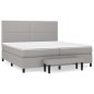 vidaXL Boxspringbett mit Matratze Hellgrau 200x200 cm Stoff vidaXL Boxspringbett mit Matratze Hellgrau 200x200 cm Stoff