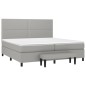 vidaXL Boxspringbett mit Matratze Hellgrau 200x200 cm Stoff vidaXL Boxspringbett mit Matratze Hellgrau 200x200 cm Stoff