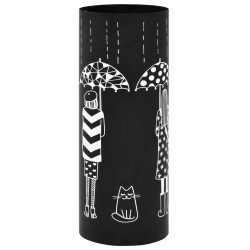 vidaXL Regenschirmständer Frauen-Design Stahl Schwarz 