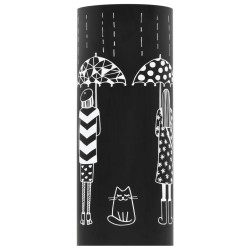 vidaXL Regenschirmständer Frauen-Design Stahl Schwarz 