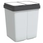 vidaXL Duo Mülleimer Weiß 2x25 L vidaXL Duo Mülleimer Weiß 2x25 L