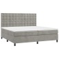 vidaXL Boxspringbett mit Matratze & LED Hellgrau 200x200 cm Samt vidaXL Boxspringbett mit Matratze & LED Hellgrau 200x200 cm Samt