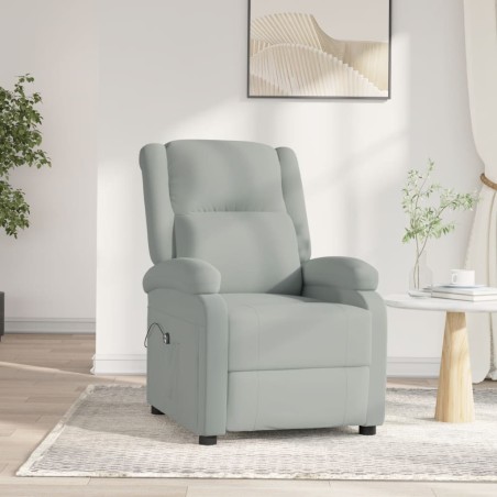 vidaXL Relaxsessel Elektrisch Hellgrau Samt