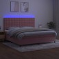 vidaXL Boxspringbett mit Matratze & LED Rosa 200x200 cm Samt vidaXL Boxspringbett mit Matratze & LED Rosa 200x200 cm Samt