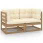 vidaXL Gartensofa 2-Sitzer mit Kissen Honigbraun Massivholz Kiefer vidaXL Gartensofa 2-Sitzer mit Kissen Honigbraun Massivholz Kiefer
