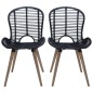 vidaXL Esszimmerstühle 4 Stk. Schwarz Natur Rattan vidaXL Esszimmerstühle 4 Stk. Schwarz Natur Rattan