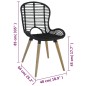 vidaXL Esszimmerstühle 4 Stk. Schwarz Natur Rattan vidaXL Esszimmerstühle 4 Stk. Schwarz Natur Rattan