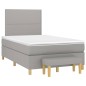 vidaXL Boxspringbett mit Matratze Hellgrau 120x200 cm Stoff vidaXL Boxspringbett mit Matratze Hellgrau 120x200 cm Stoff
