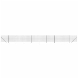 vidaXL Maschendrahtzaun Anthrazit 1,4x25 m Verzinkter Stahl