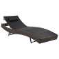 vidaXL Sonnenliege Poly Rattan und Textilene Braun vidaXL Sonnenliege Poly Rattan und Textilene Braun