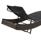vidaXL Sonnenliege Poly Rattan und Textilene Braun vidaXL Sonnenliege Poly Rattan und Textilene Braun