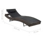 vidaXL Sonnenliege Poly Rattan und Textilene Braun vidaXL Sonnenliege Poly Rattan und Textilene Braun