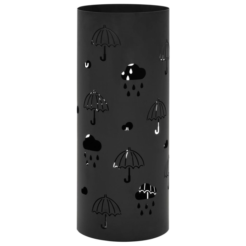 vidaXL Regenschirmständer Regenschirm-Motiv Stahl Schwarz vidaXL Regenschirmständer Regenschirm-Motiv Stahl Schwarz