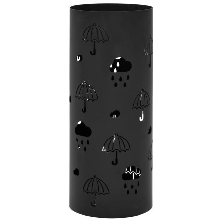 vidaXL Regenschirmständer Regenschirm-Motiv Stahl Schwarz 