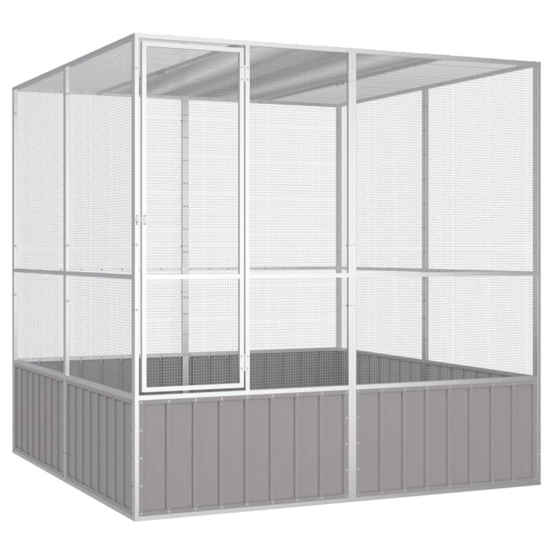 vidaXL Vogelkäfig Grau 213,5x217,5x211,5 cm Verzinkter Stahl vidaXL Vogelkäfig Grau 213,5x217,5x211,5 cm Verzinkter Stahl