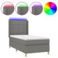vidaXL Boxspringbett mit Matratze & LED Dunkelgrau 100x200 cm Stoff vidaXL Boxspringbett mit Matratze & LED Dunkelgrau 100x200 cm Stoff
