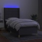 vidaXL Boxspringbett mit Matratze & LED Dunkelgrau 100x200 cm Stoff vidaXL Boxspringbett mit Matratze & LED Dunkelgrau 100x200 cm Stoff