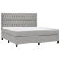vidaXL Boxspringbett mit Matratze & LED Hellgrau 180x200 cm Stoff vidaXL Boxspringbett mit Matratze & LED Hellgrau 180x200 cm Stoff