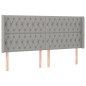 vidaXL Boxspringbett mit Matratze & LED Hellgrau 180x200 cm Stoff vidaXL Boxspringbett mit Matratze & LED Hellgrau 180x200 cm Stoff