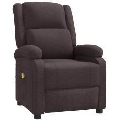 vidaXL Ohrensessel mit Massagefunktion Dunkelbraun Stoff