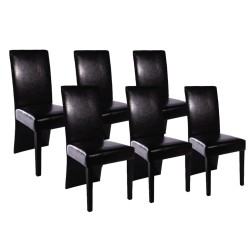 vidaXL Esszimmerstühle 6 Stk. Schwarz Kunstleder 