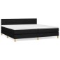 vidaXL Boxspringbett mit Matratze Schwarz 200x200 cm Stoff vidaXL Boxspringbett mit Matratze Schwarz 200x200 cm Stoff