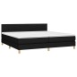 vidaXL Boxspringbett mit Matratze Schwarz 200x200 cm Stoff vidaXL Boxspringbett mit Matratze Schwarz 200x200 cm Stoff