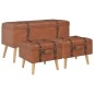 vidaXL Hocker mit Stauraum 3 Stk. Hellbraun Kunstleder vidaXL Hocker mit Stauraum 3 Stk. Hellbraun Kunstleder