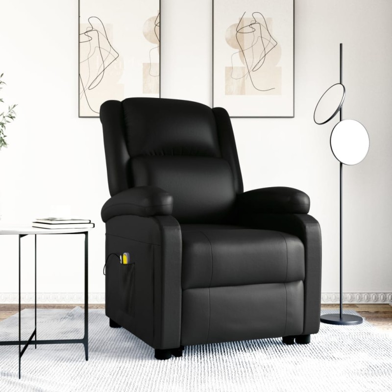 vidaXL Massagesessel mit Aufstehhilfe Schwarz Kunstleder vidaXL Massagesessel mit Aufstehhilfe Schwarz Kunstleder