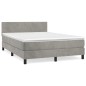 vidaXL Boxspringbett mit Matratze Hellgrau 140x190 cm Samt vidaXL Boxspringbett mit Matratze Hellgrau 140x190 cm Samt