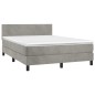 vidaXL Boxspringbett mit Matratze Hellgrau 140x190 cm Samt vidaXL Boxspringbett mit Matratze Hellgrau 140x190 cm Samt