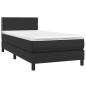 vidaXL Boxspringbett mit Matratze Schwarz 80x200 cm Kunstleder vidaXL Boxspringbett mit Matratze Schwarz 80x200 cm Kunstleder