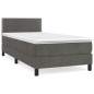 vidaXL Boxspringbett mit Matratze Dunkelgrau 90x190 cm Samt vidaXL Boxspringbett mit Matratze Dunkelgrau 90x190 cm Samt