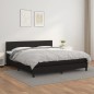 vidaXL Boxspringbett mit Matratze Schwarz 180x200 cm Kunstleder vidaXL Boxspringbett mit Matratze Schwarz 180x200 cm Kunstleder