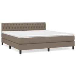 vidaXL Boxspringbett mit Matratze Taupe 180x200 cm Stoff