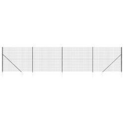 vidaXL Maschendrahtzaun mit Bodenhülsen Anthrazit 1,8x10 m