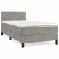 vidaXL Boxspringbett mit Matratze Hellgrau 100x200 cm Samt vidaXL Boxspringbett mit Matratze Hellgrau 100x200 cm Samt