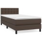 vidaXL Boxspringbett mit Matratze Braun 90x200 cm Kunstleder vidaXL Boxspringbett mit Matratze Braun 90x200 cm Kunstleder