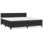 vidaXL Boxspringbett mit Matratze Schwarz 200x200 cm Kunstleder vidaXL Boxspringbett mit Matratze Schwarz 200x200 cm Kunstleder
