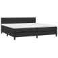 vidaXL Boxspringbett mit Matratze Schwarz 200x200 cm Kunstleder vidaXL Boxspringbett mit Matratze Schwarz 200x200 cm Kunstleder