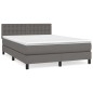 vidaXL Boxspringbett mit Matratze Grau 140x200 cm Kunstleder vidaXL Boxspringbett mit Matratze Grau 140x200 cm Kunstleder
