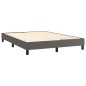 vidaXL Boxspringbett mit Matratze Grau 140x200 cm Kunstleder vidaXL Boxspringbett mit Matratze Grau 140x200 cm Kunstleder