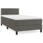 vidaXL Boxspringbett mit Matratze Dunkelgrau 80x200 cm Samt vidaXL Boxspringbett mit Matratze Dunkelgrau 80x200 cm Samt
