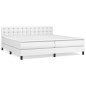 vidaXL Boxspringbett mit Matratze Weiß 200x200 cm Kunstleder vidaXL Boxspringbett mit Matratze Weiß 200x200 cm Kunstleder
