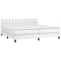vidaXL Boxspringbett mit Matratze Weiß 200x200 cm Kunstleder vidaXL Boxspringbett mit Matratze Weiß 200x200 cm Kunstleder
