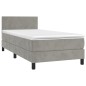 vidaXL Boxspringbett mit Matratze Hellgrau 80x200 cm Samt vidaXL Boxspringbett mit Matratze Hellgrau 80x200 cm Samt