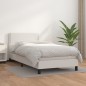 vidaXL Boxspringbett mit Matratze Weiß 100x200 cm Kunstleder vidaXL Boxspringbett mit Matratze Weiß 100x200 cm Kunstleder